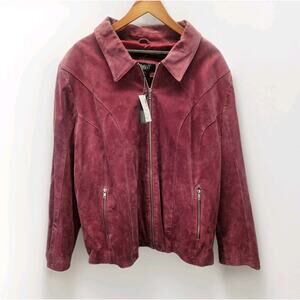 Nwt Lane Bryant Moto Jacket Womens Plus Pink Suede Zip Front Pockets 24/26 3X